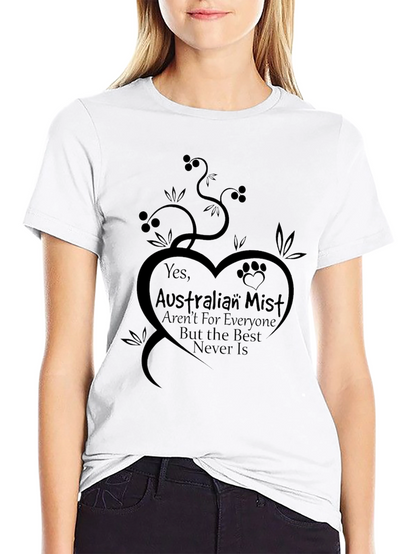 Australian Mist Cat Breed T-Shirt Heart Design