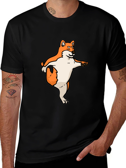 Shiba Inu Dog Yoga Black T-Shirt