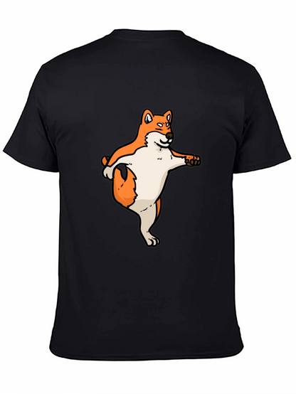 Shiba Inu Dog Yoga Black T-Shirt