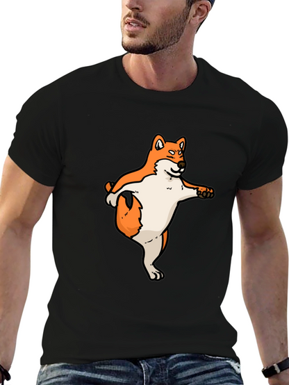 Shiba Inu Dog Yoga Black T-Shirt