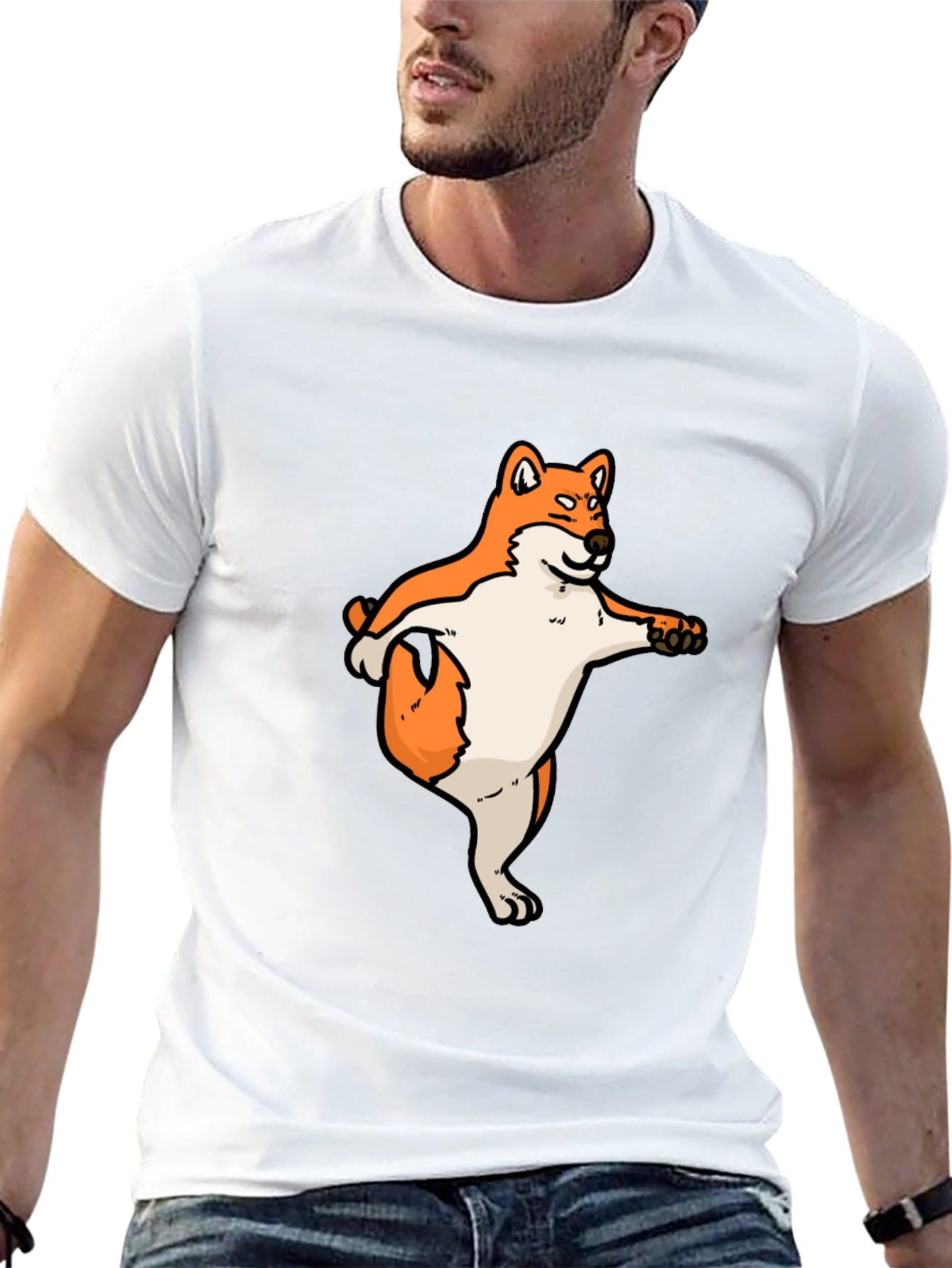 Shiba Inu Dog Yoga Black T-Shirt