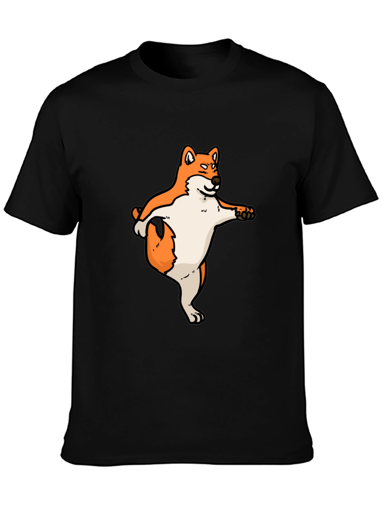 Shiba Inu Dog Yoga Black T-Shirt