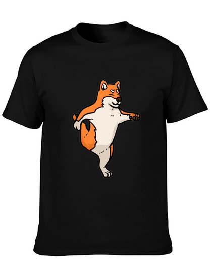 Shiba Inu Dog Yoga Black T-Shirt