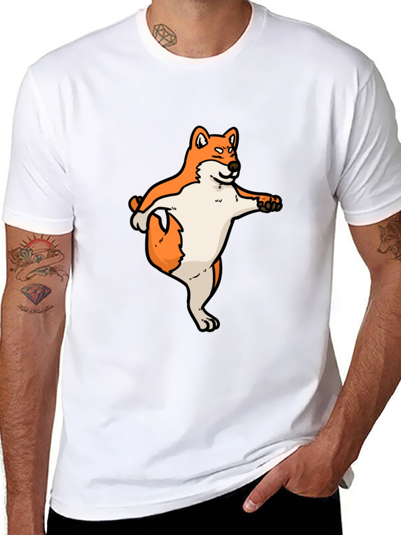Shiba Inu Dog Yoga Black T-Shirt