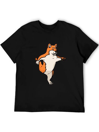 Shiba Inu Dog Yoga Black T-Shirt