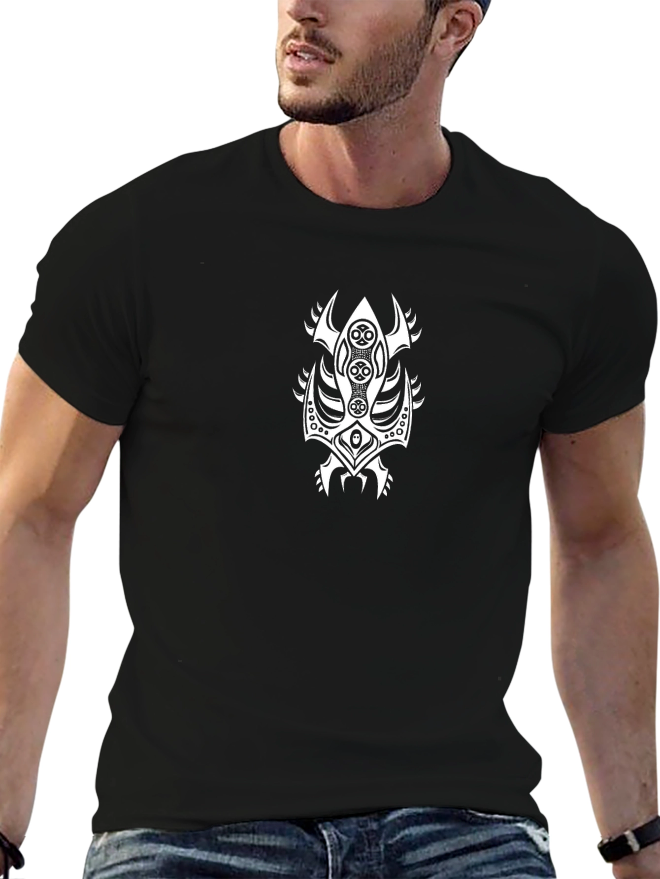 Tribal Design Black T-Shirt
