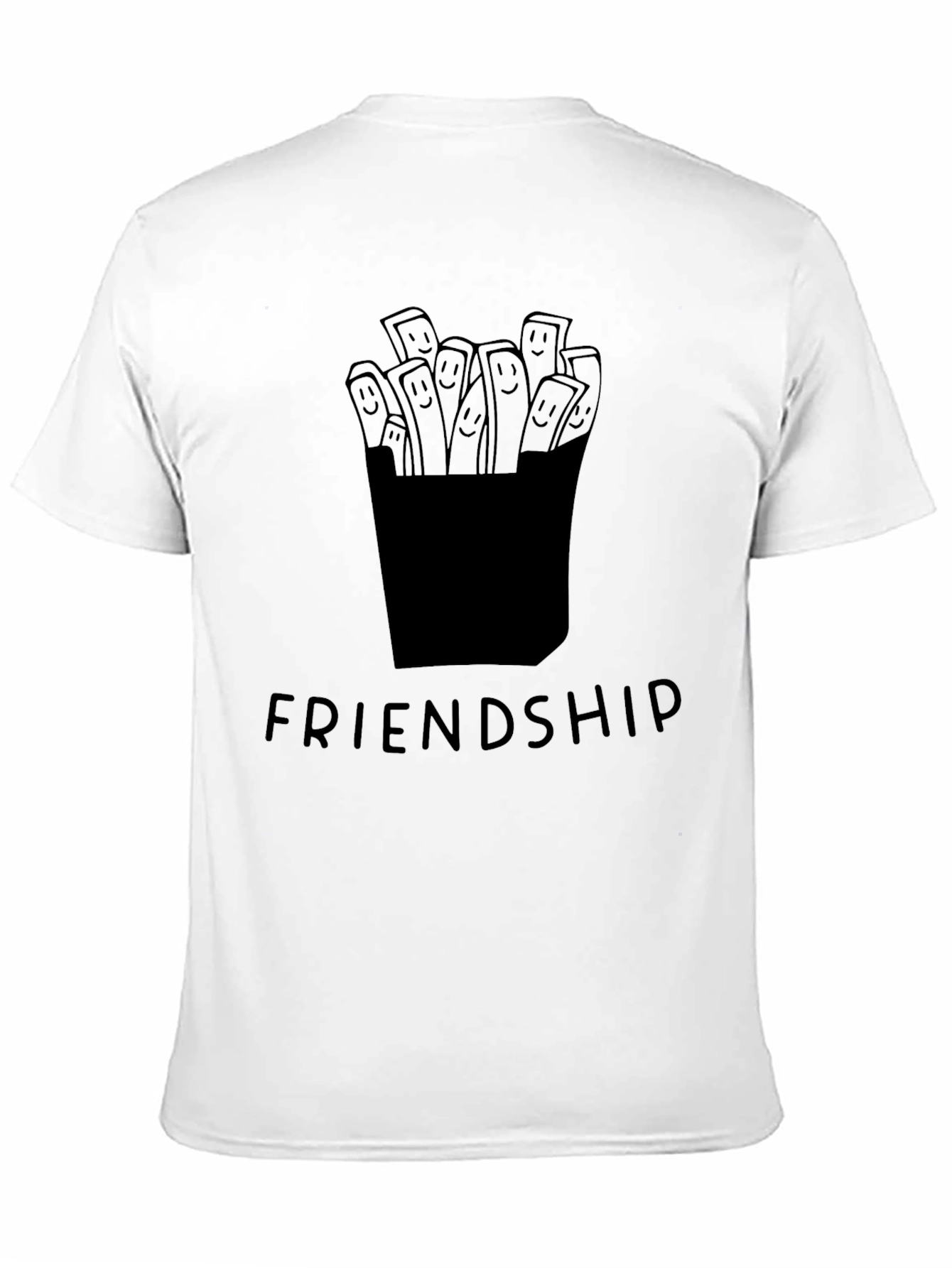 Friendship Fries Graphic Tee - Unisex Casual Black T-Shirt