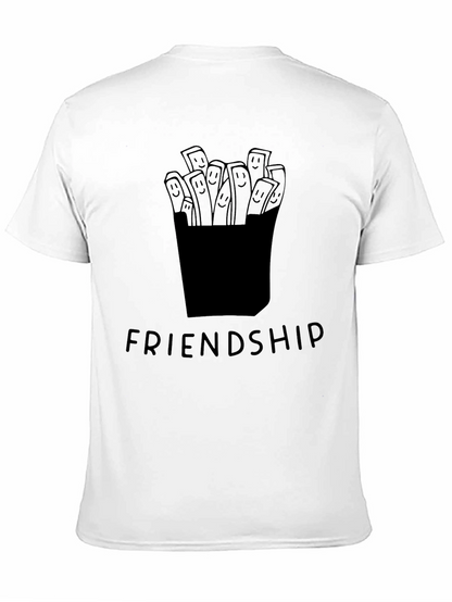 Friendship Fries Graphic Tee - Unisex Casual Black T-Shirt