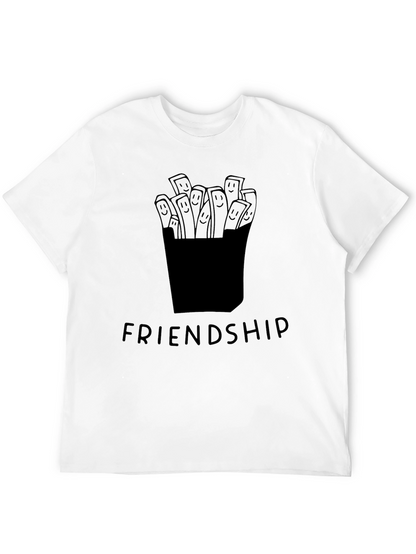 Friendship Fries Graphic Tee - Unisex Casual Black T-Shirt