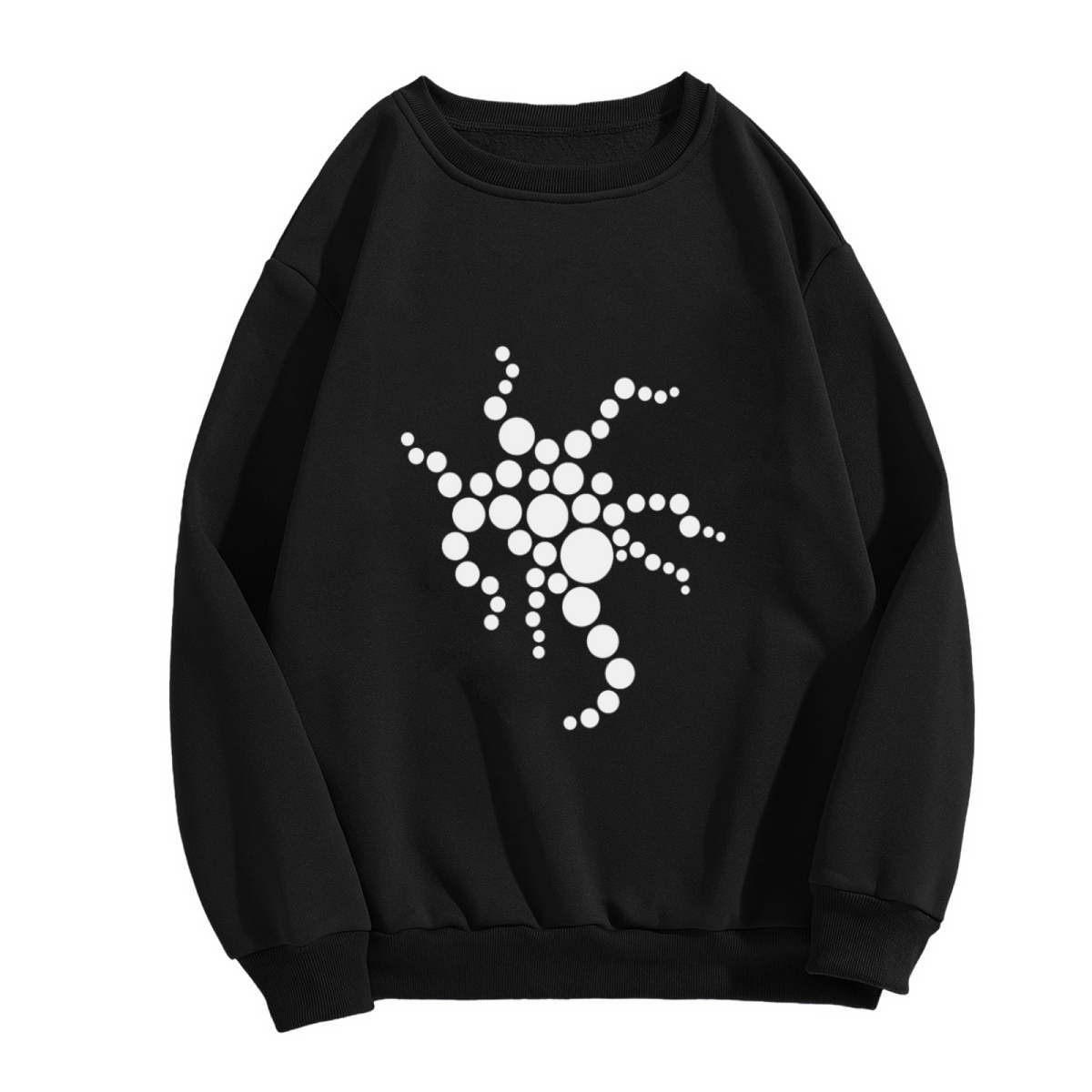 Abstract Starburst Dot Pattern Crewneck Sweatshirt - Modern Art Geometric Pullover
