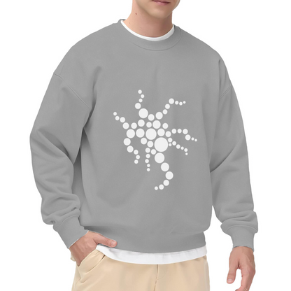Abstract Starburst Dot Pattern Crewneck Sweatshirt - Modern Art Geometric Pullover