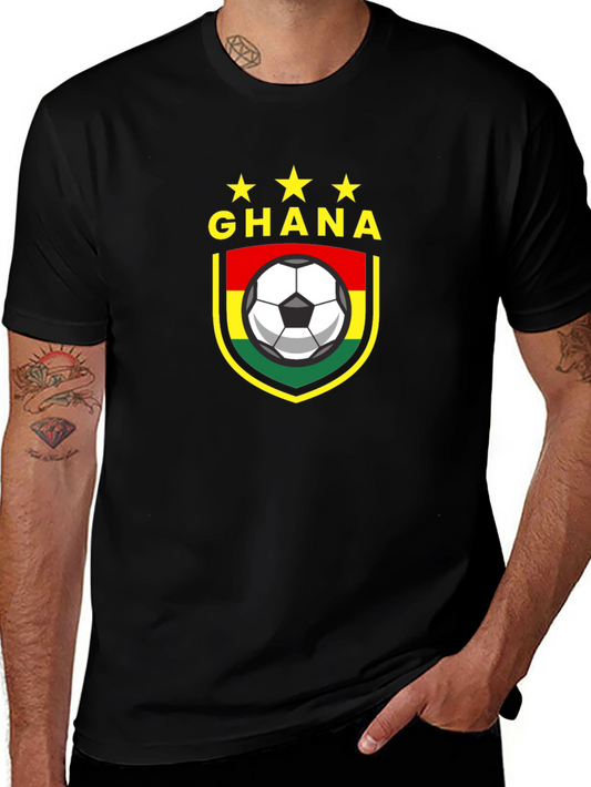 Ghana Soccer T-Shirt - Black Jersey with National Team Design