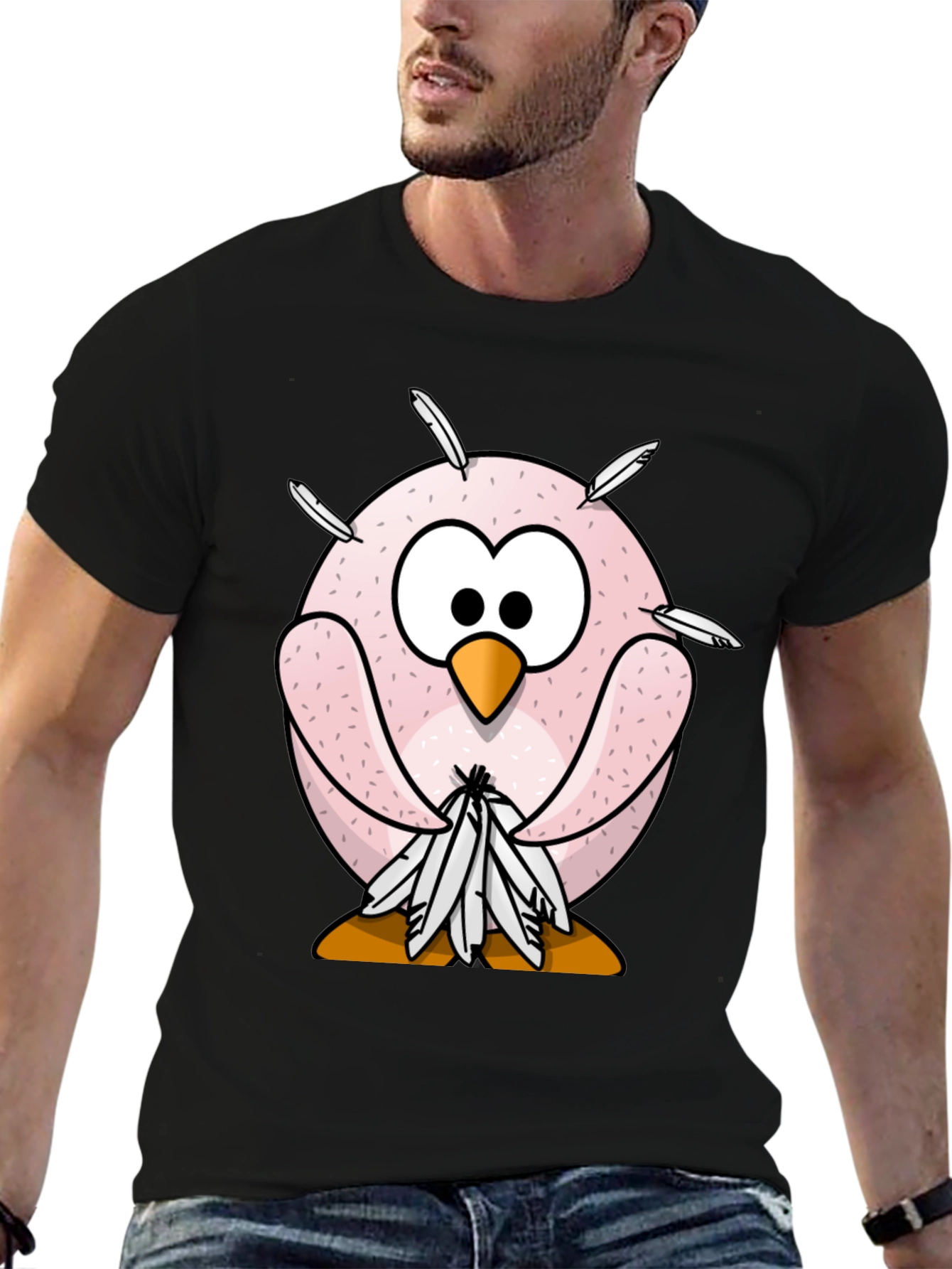 Funny Cartoon Owl T-Shirt - Quirky Bird Design