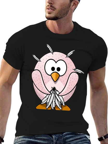 Funny Cartoon Owl T-Shirt - Quirky Bird Design