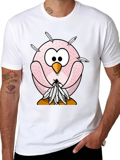 Funny Cartoon Owl T-Shirt - Quirky Bird Design