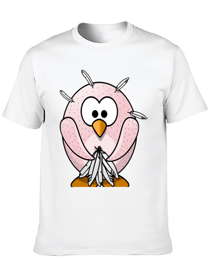 Funny Cartoon Owl T-Shirt - Quirky Bird Design