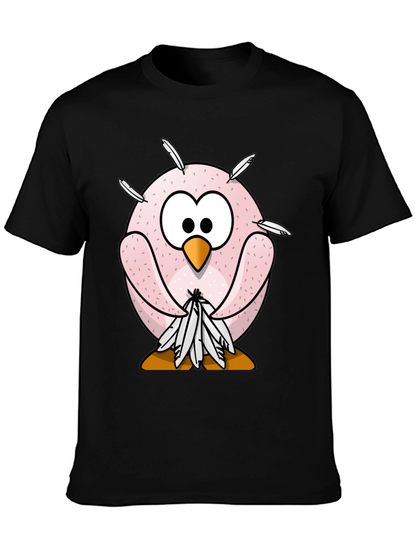 Funny Cartoon Owl T-Shirt - Quirky Bird Design