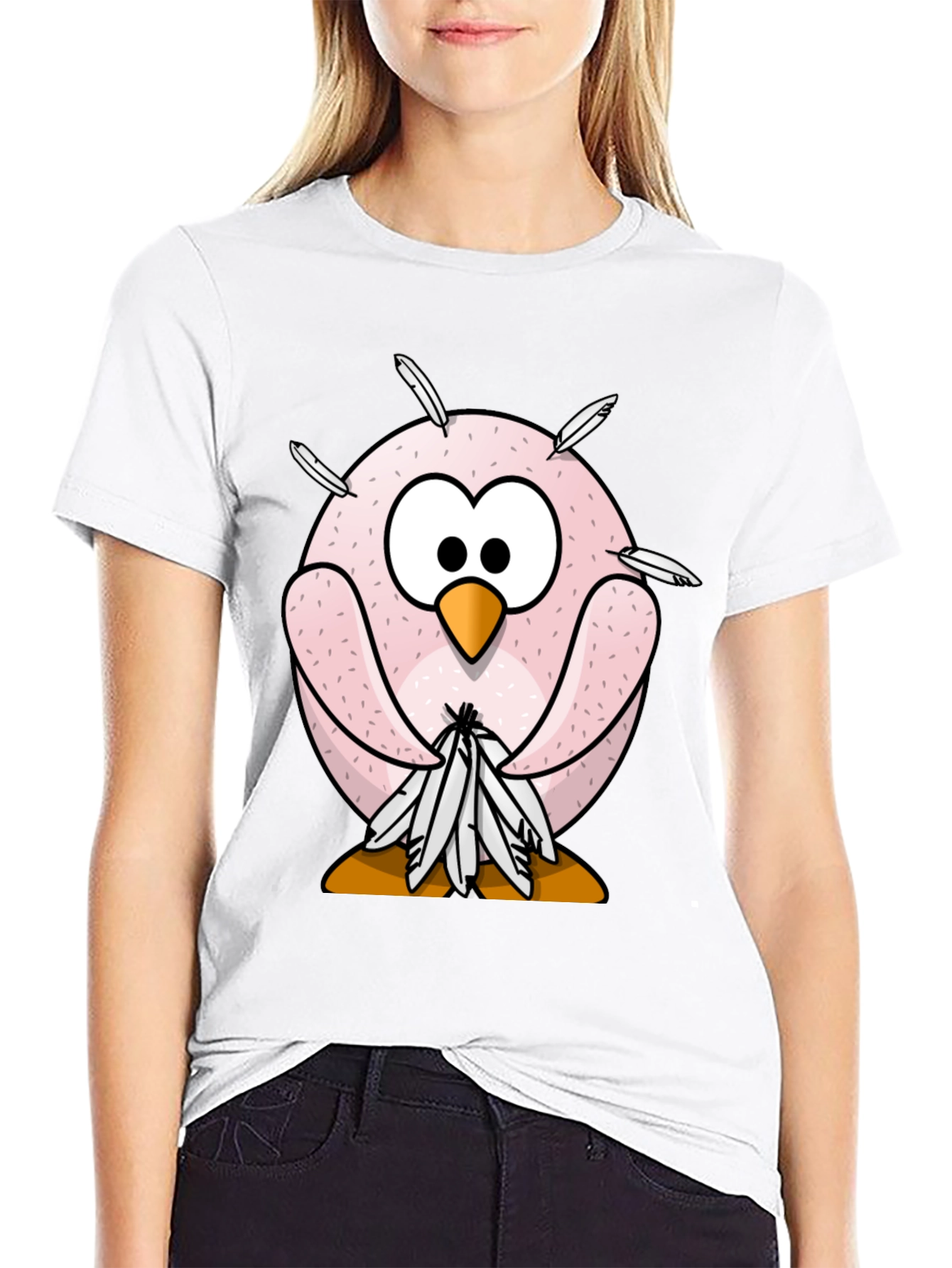 Funny Cartoon Owl T-Shirt - Quirky Bird Design