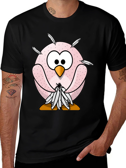 Funny Cartoon Owl T-Shirt - Quirky Bird Design