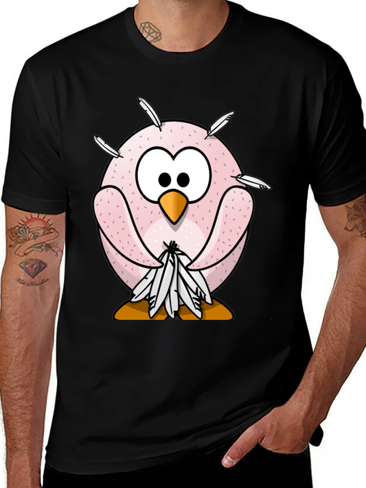 Funny Cartoon Owl T-Shirt - Quirky Bird Design