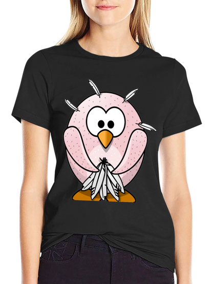 Funny Cartoon Owl T-Shirt - Quirky Bird Design