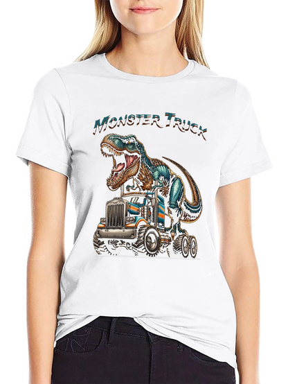 Monster Truck Dinosaur Graphic Tee