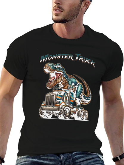 Monster Truck Dinosaur Graphic Tee
