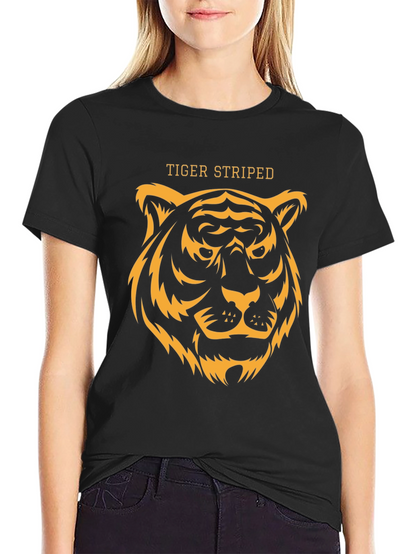 Tiger Striped Graphic T-Shirt - Black