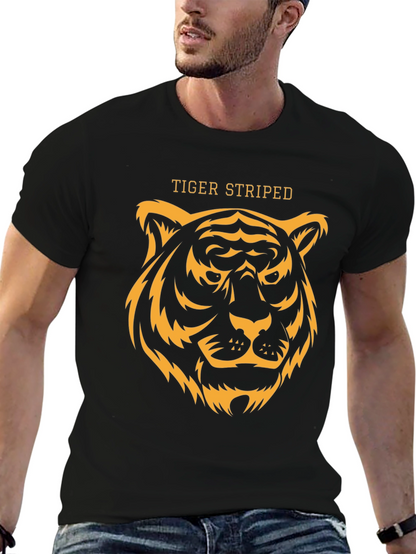 Tiger Striped Graphic T-Shirt - Black