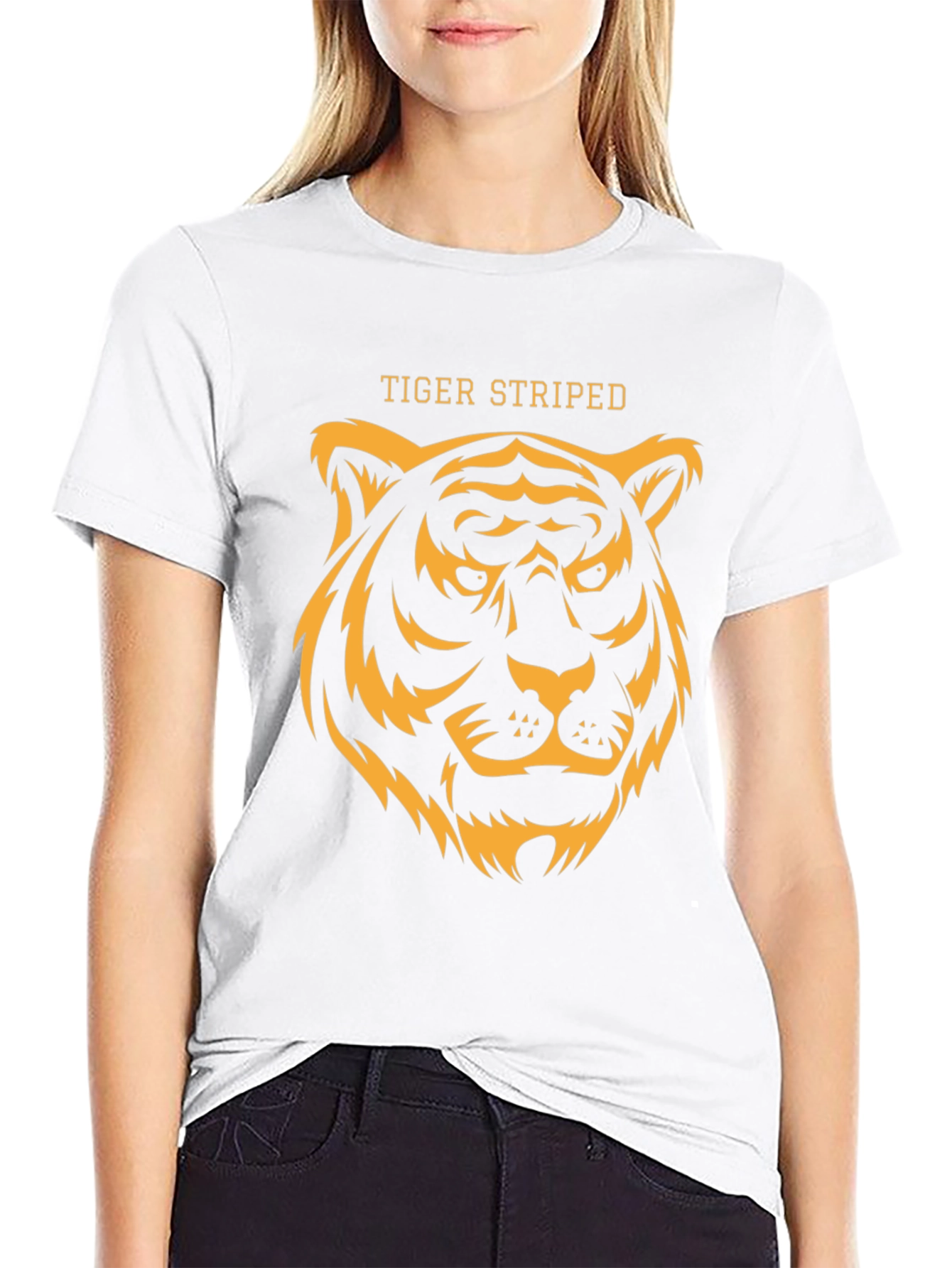 Tiger Striped Graphic T-Shirt - Black