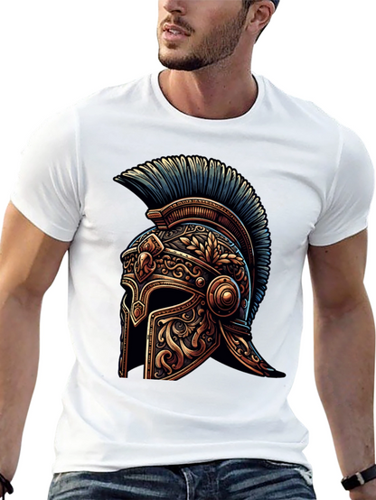 Spartan Helmet Graphic Tee - Black Cotton T-Shirt