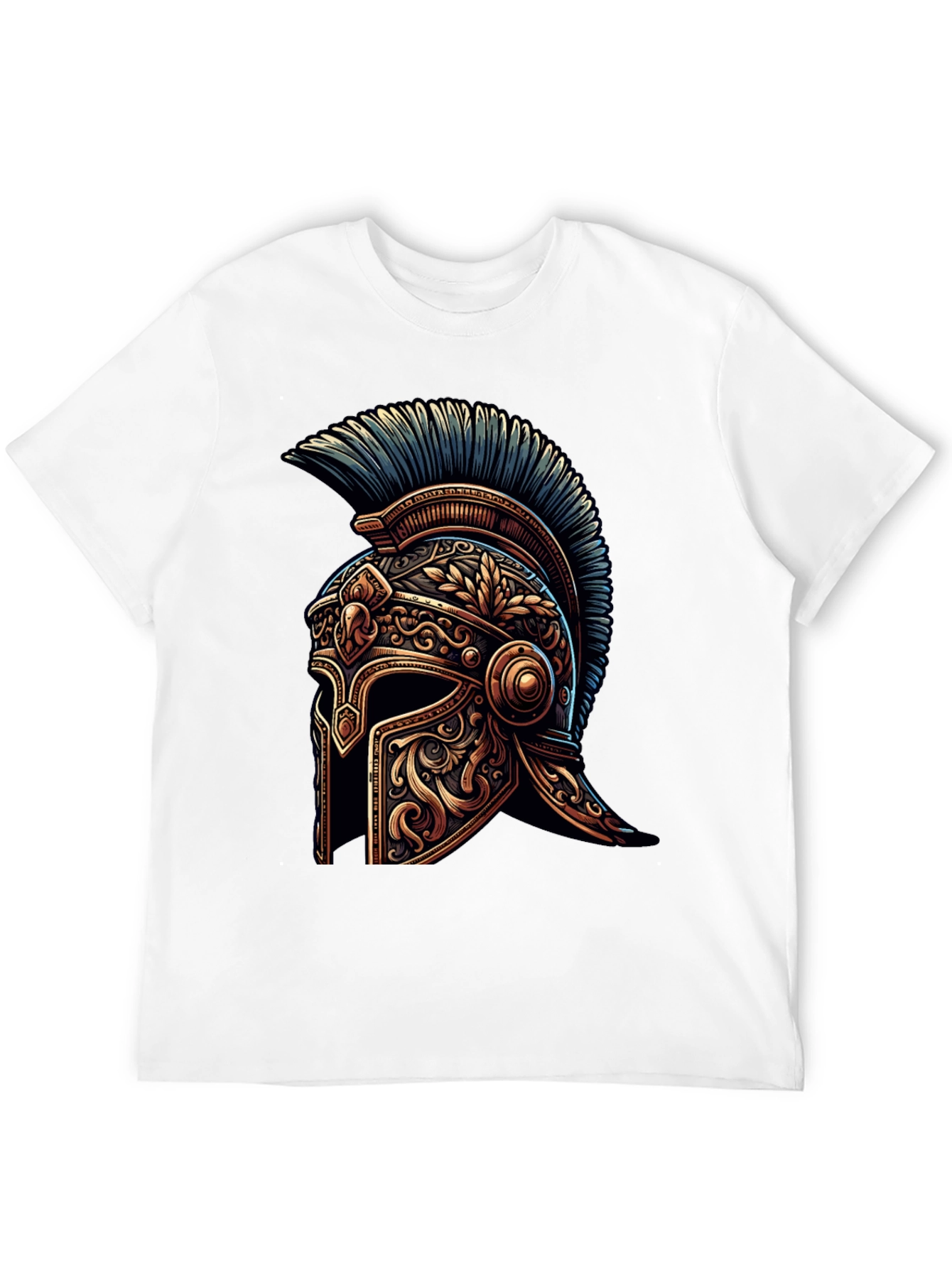 Spartan Helmet Graphic Tee - Black Cotton T-Shirt