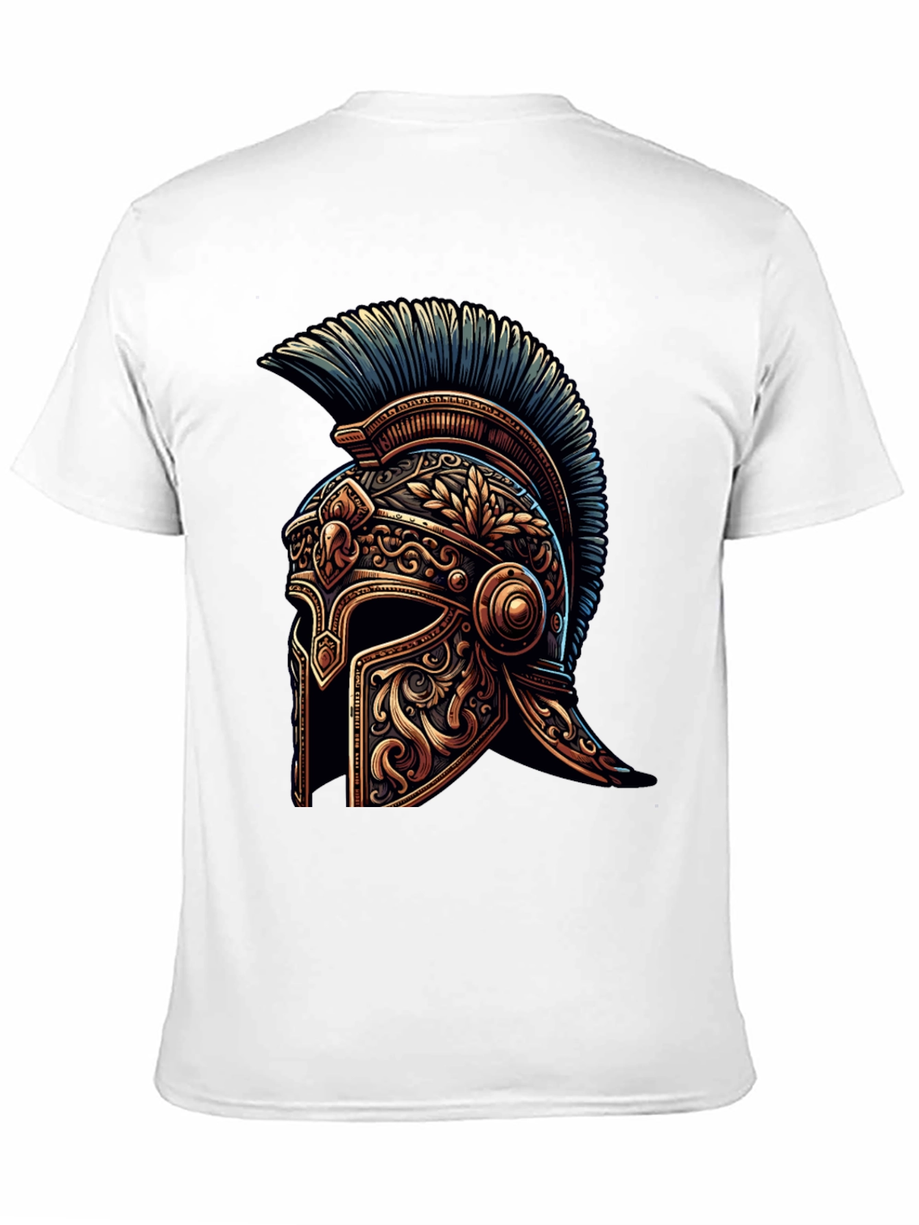 Spartan Helmet Graphic Tee - Black Cotton T-Shirt