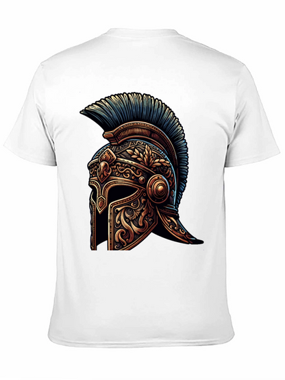 Spartan Helmet Graphic Tee - Black Cotton T-Shirt