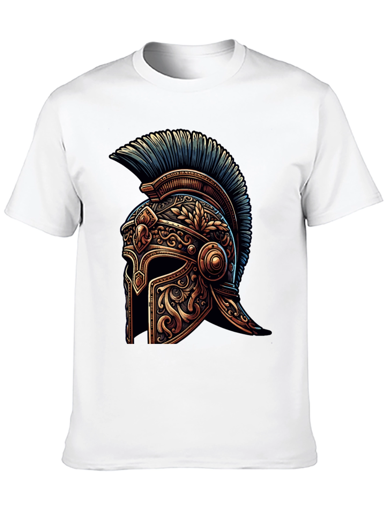 Spartan Helmet Graphic Tee - Black Cotton T-Shirt
