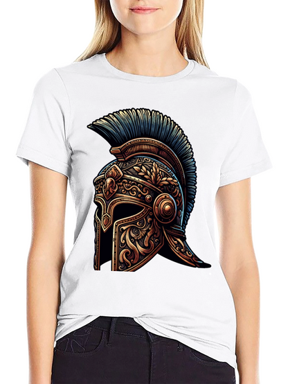 Spartan Helmet Graphic Tee - Black Cotton T-Shirt