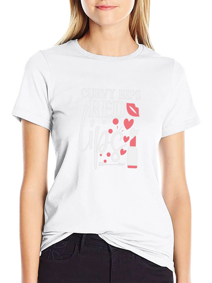 Curvy Hips Red Lips Graphic Tee