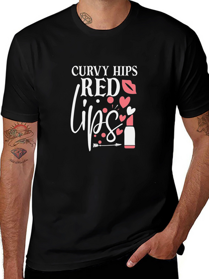 Curvy Hips Red Lips Graphic Tee