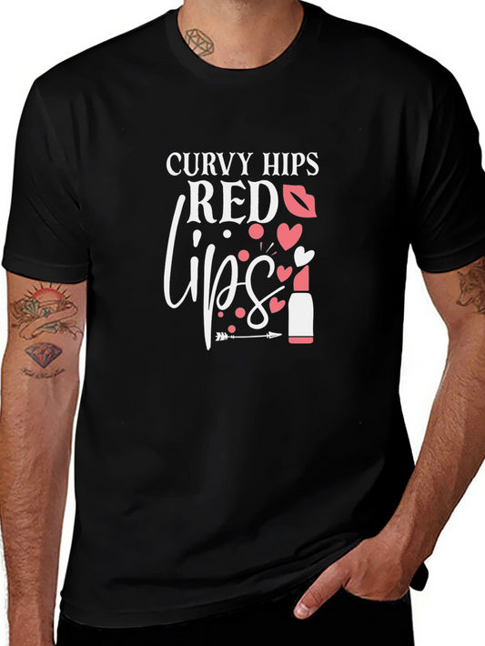 Curvy Hips Red Lips Graphic Tee