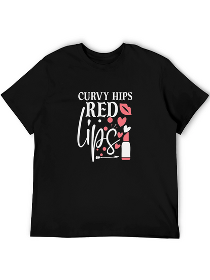 Curvy Hips Red Lips Graphic Tee
