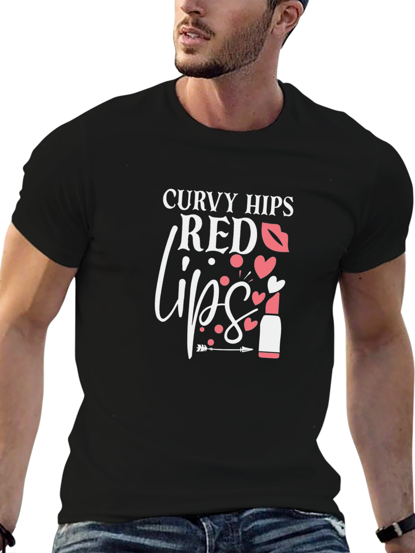 Curvy Hips Red Lips Graphic Tee
