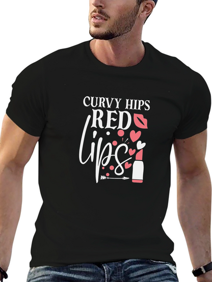 Curvy Hips Red Lips Graphic Tee
