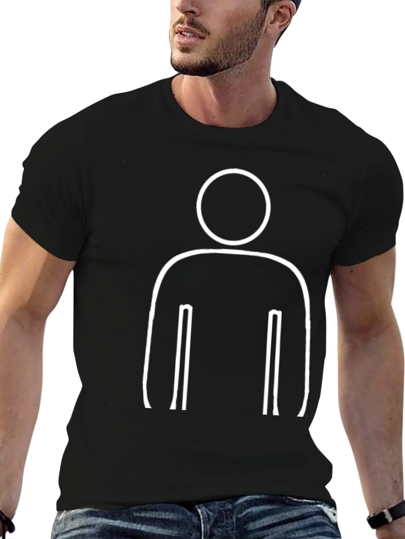 Minimalist Man Graphic Black T-Shirt