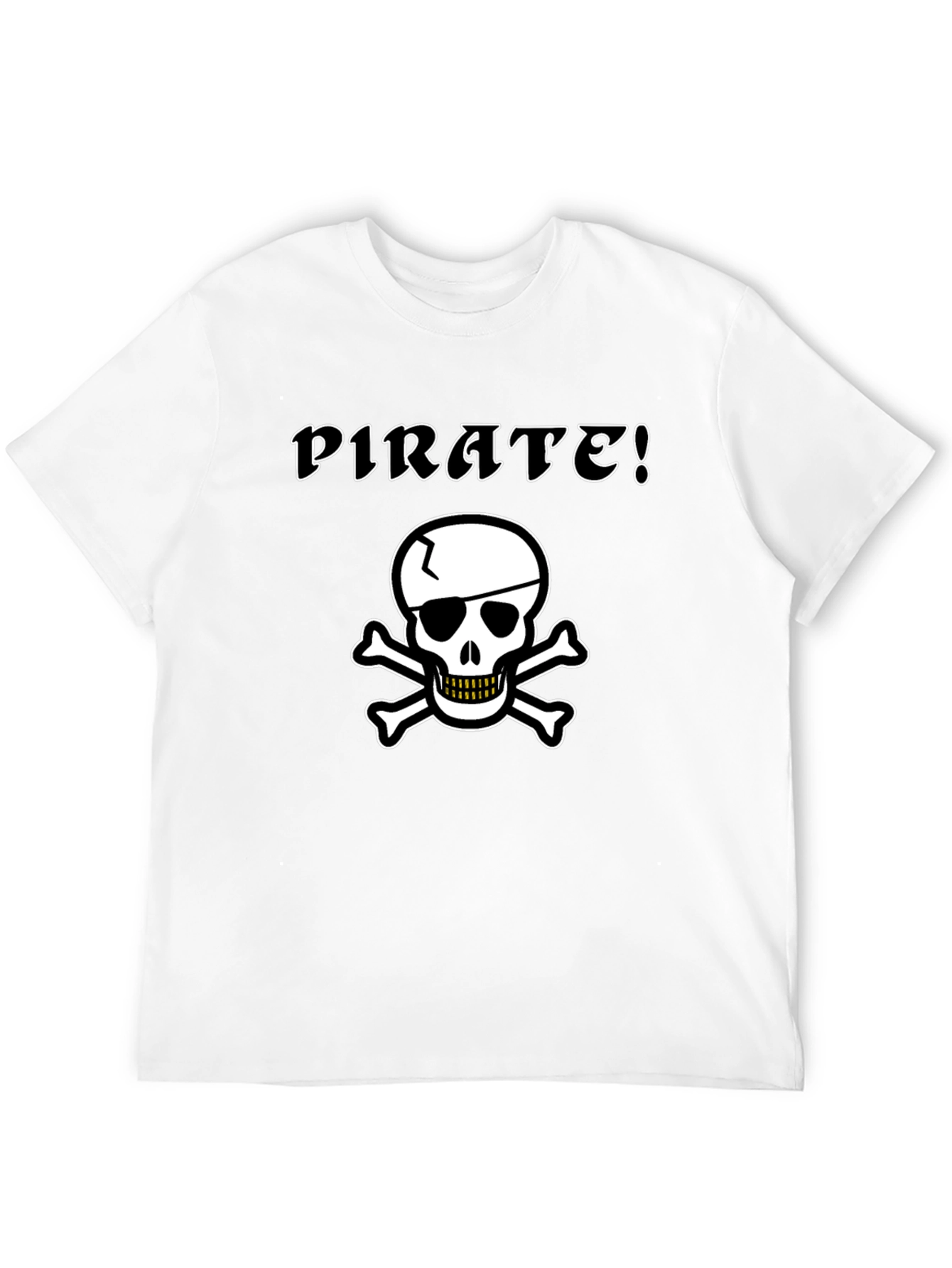 Pirate Skull Graphic Tee - Black Cotton T-Shirt