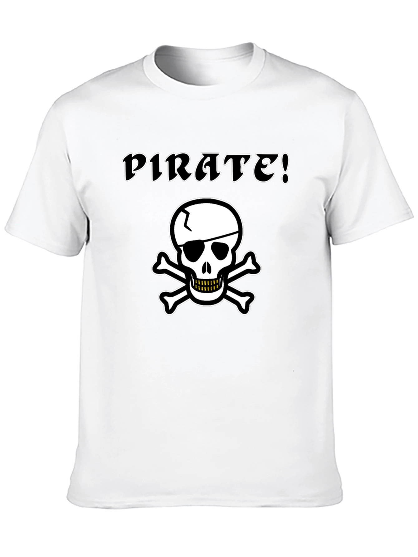 Pirate Skull Graphic Tee - Black Cotton T-Shirt