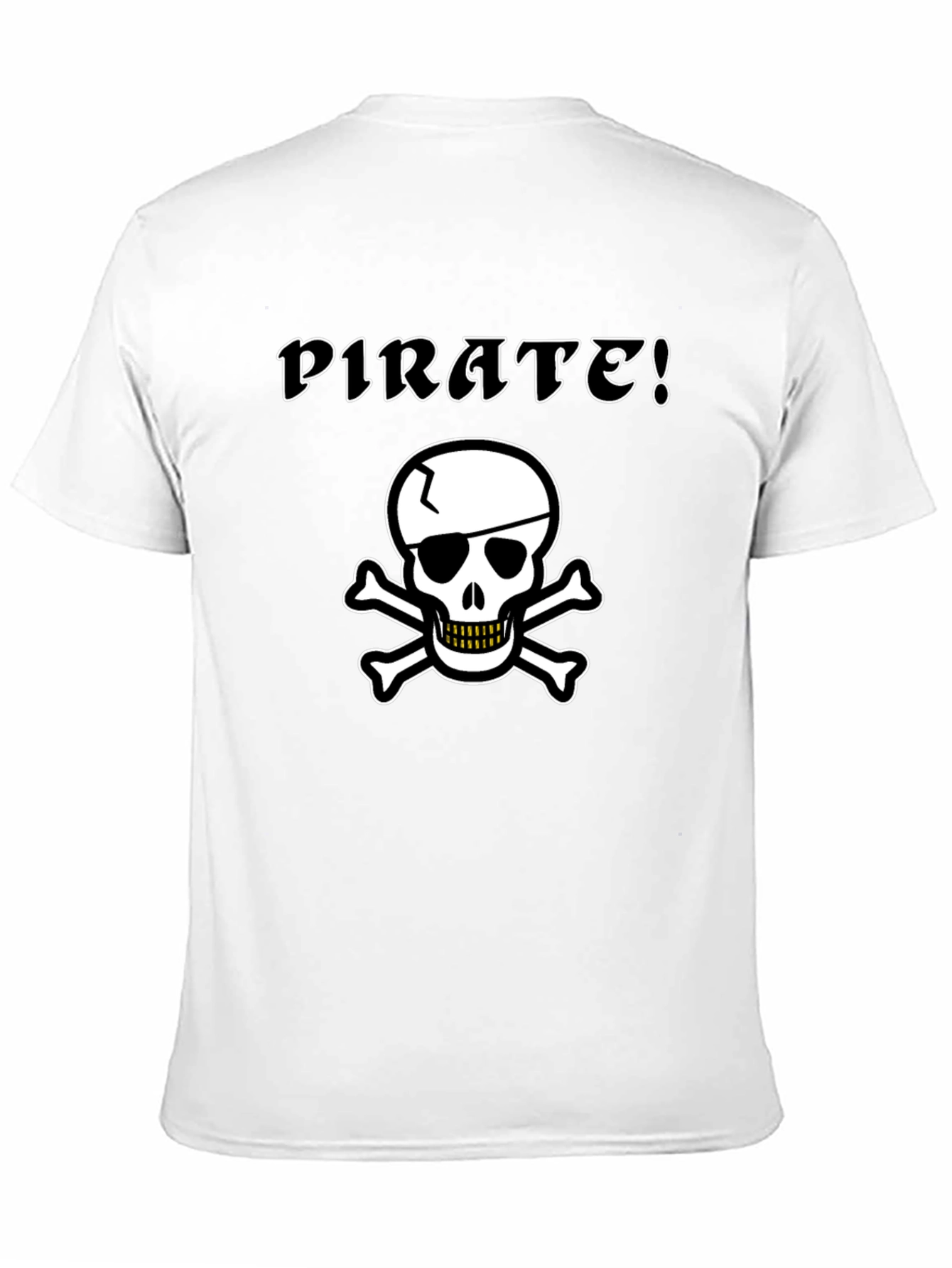 Pirate Skull Graphic Tee - Black Cotton T-Shirt
