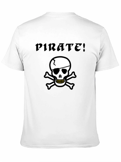 Pirate Skull Graphic Tee - Black Cotton T-Shirt