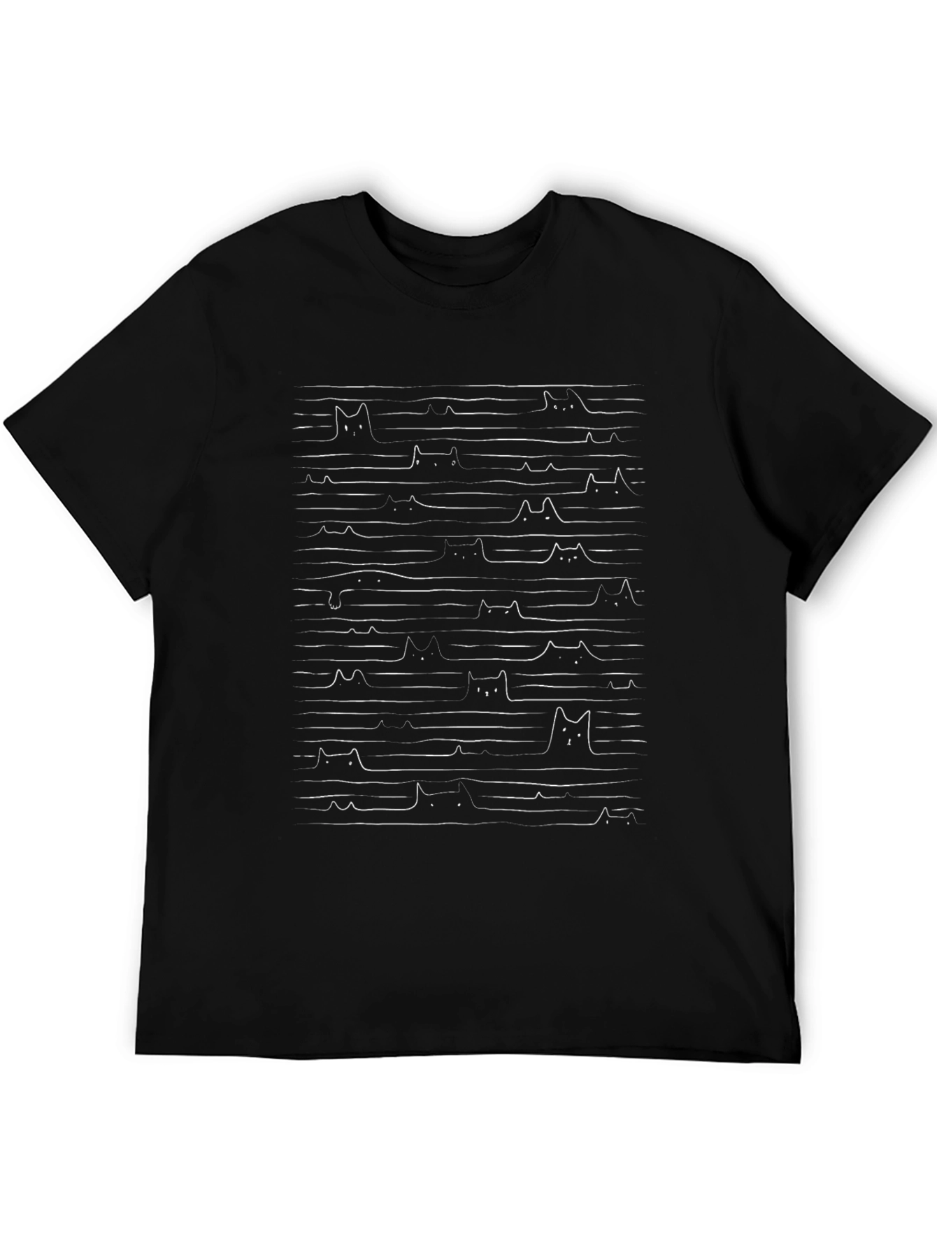 Cats in Hiding Black Tee