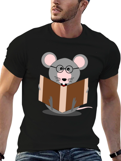 Bookworm Mouse Graphic Tee - Read in Style