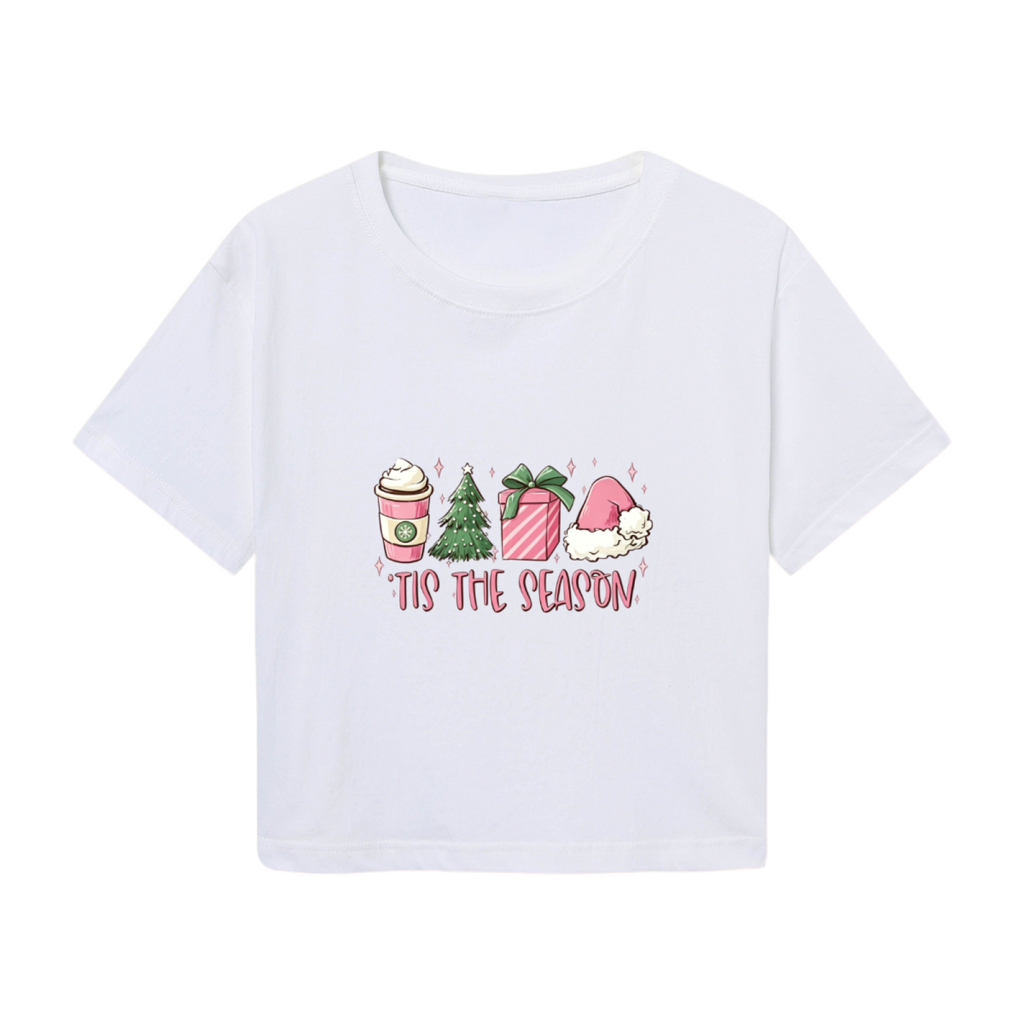 Tis The Season Cute Holiday Coffee Gift Box Crop Top